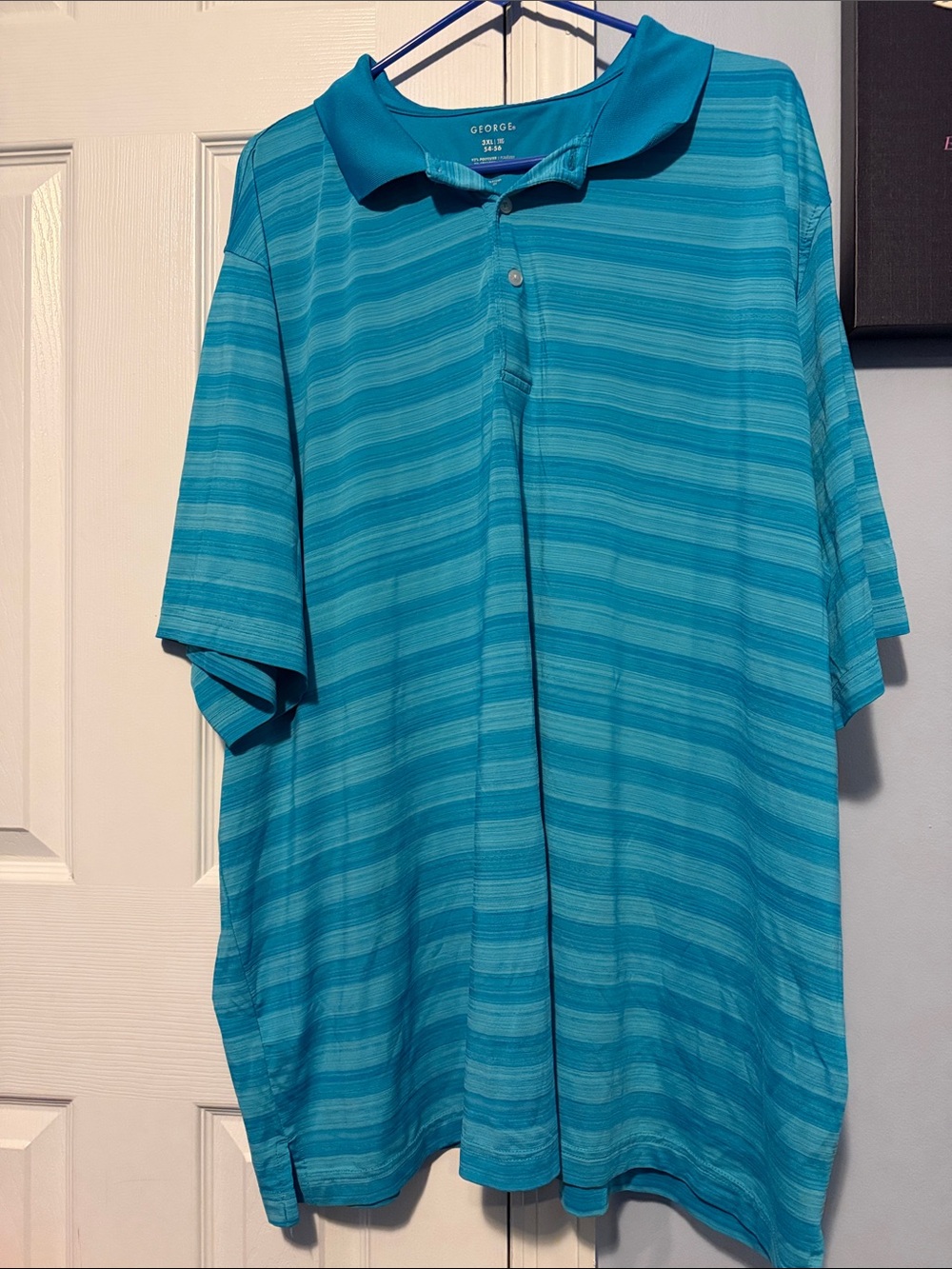 George Men’s Turquoise Striped Polo Shirt
